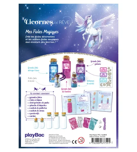 Frigobloc Licornes de rêve fioles magiques coffret