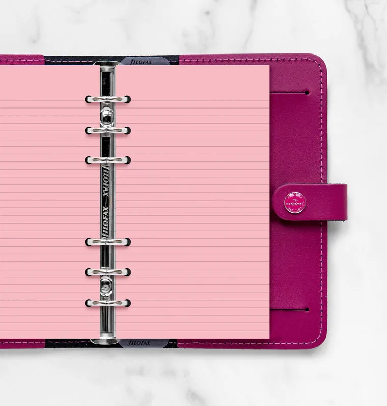 Filofax Classic Personal recharge lignée rose 30 feuilles