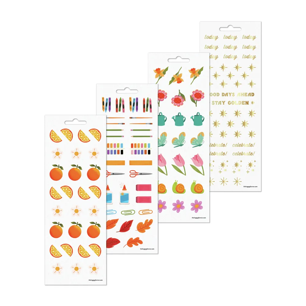 Happy Planner Jess Miller Draws stickers saisons 8 planches