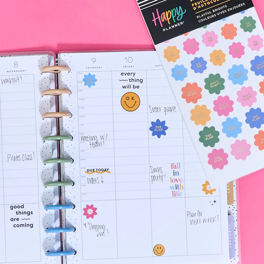 Happy Planner Playful Brights Student stickers 317 5 feuilles