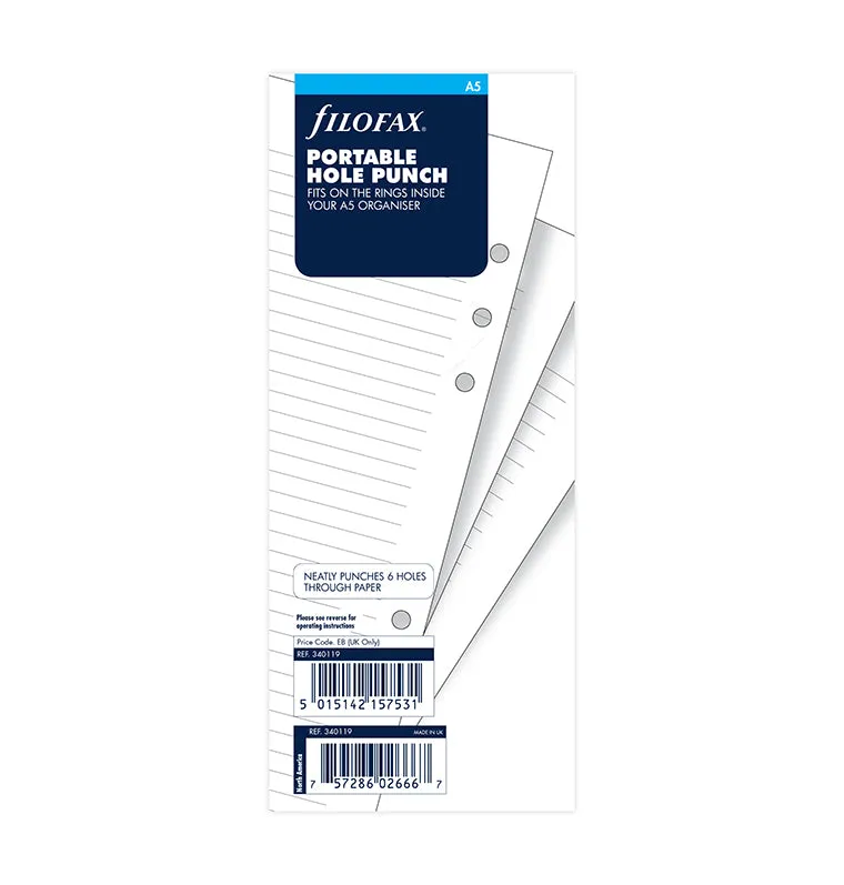 Filofax perforatrice règle A5 plastique 2 feuilles