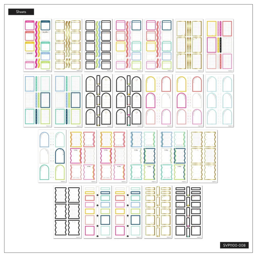 Happy Planner Colorful Boxes méga stickers 3566 stickers