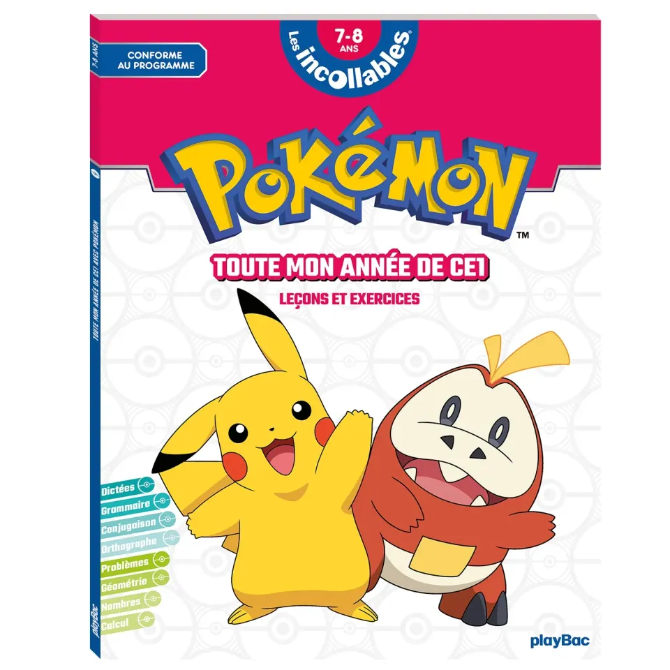 Les Incollables Pokémon Toute mon année de CE1 cahier CE1