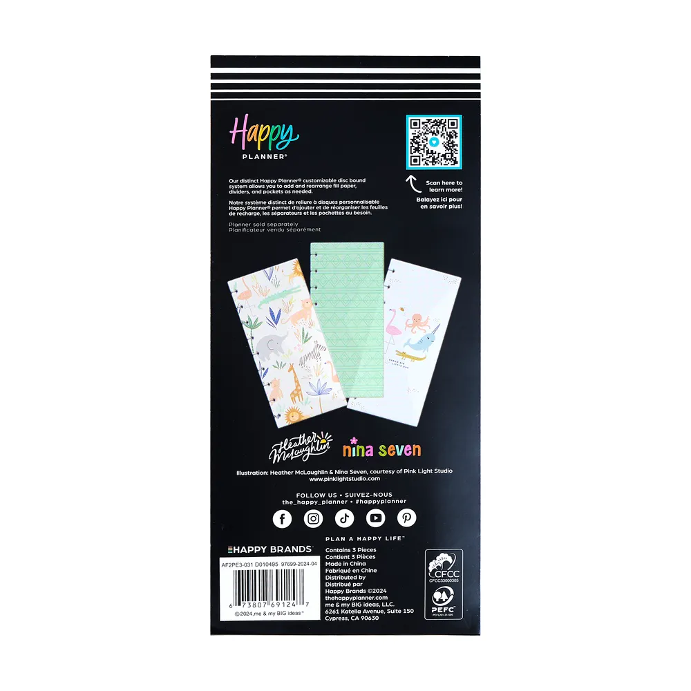 Happy Planner Hello Little One pochettes bébé x3 pastel