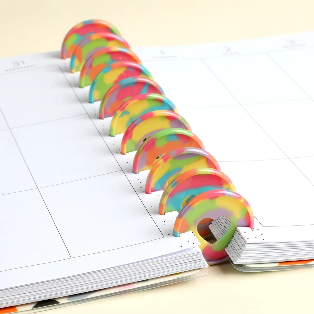 Happy Planner Glossy Sherbert disques expander plastique 11 anneaux