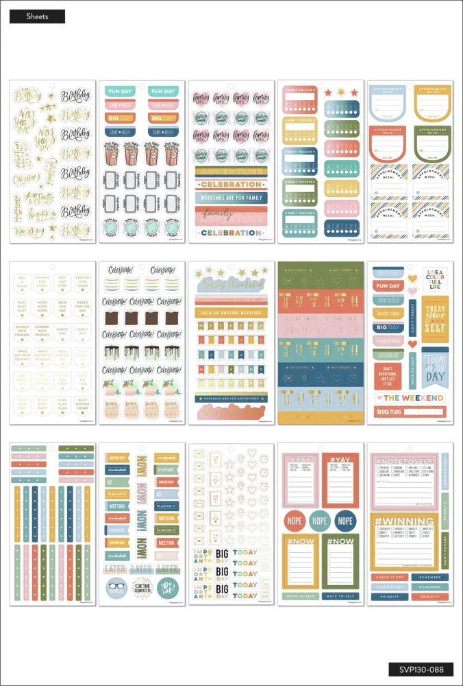 Happy Planner Essentials Value Pack stickers Big 716 foil