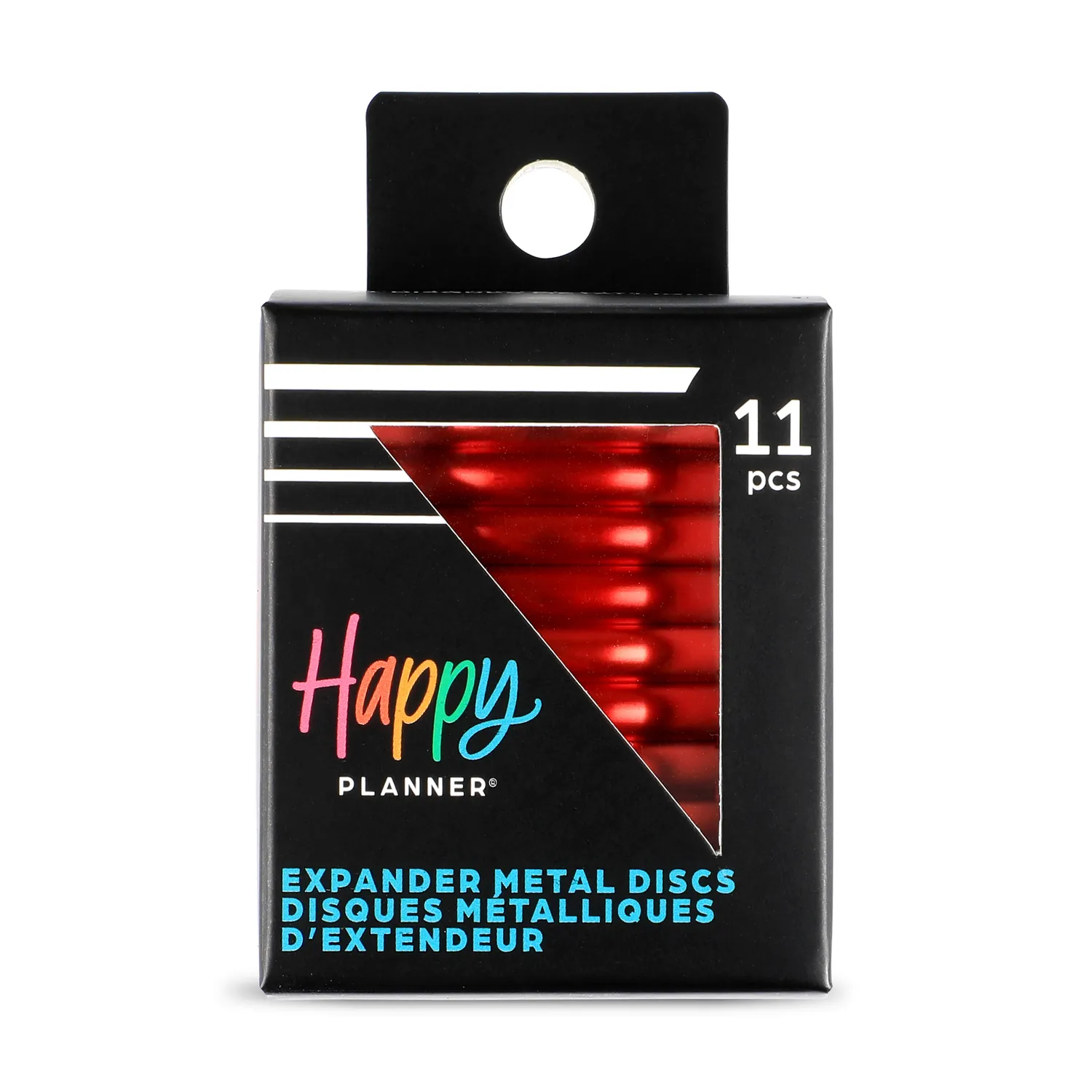 Happy Planner Ribbon Red disques extenseurs métal 11 pièces