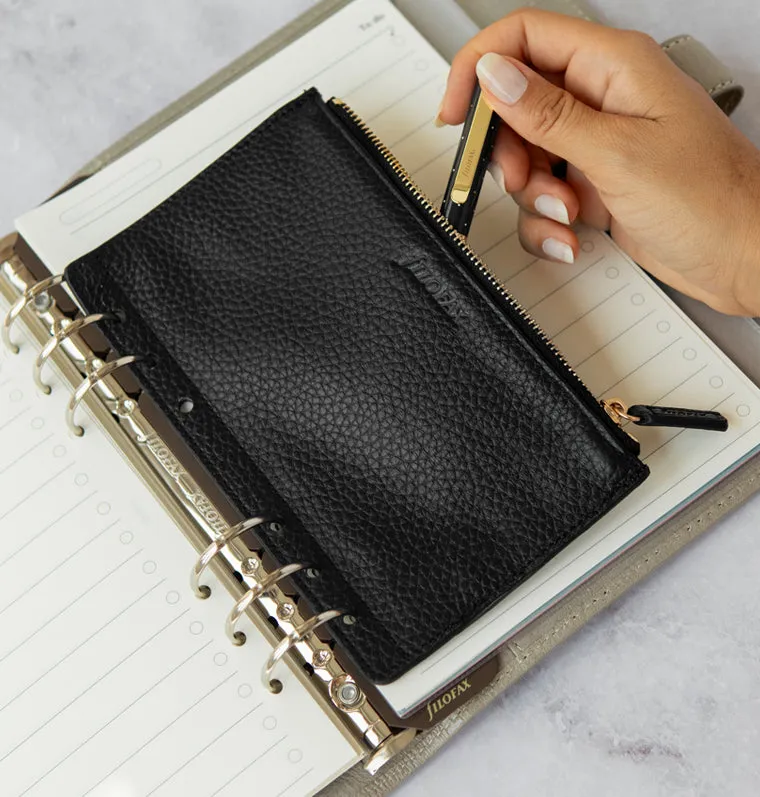 Filofax Classic pochette zippée cuir A5 Personal pleine fleur