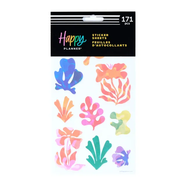 Happy Planner Vivid Tropics stickers 10 planches 171 pièces