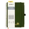 Poprun carnet quadrillé spirale vert olive 128 pages