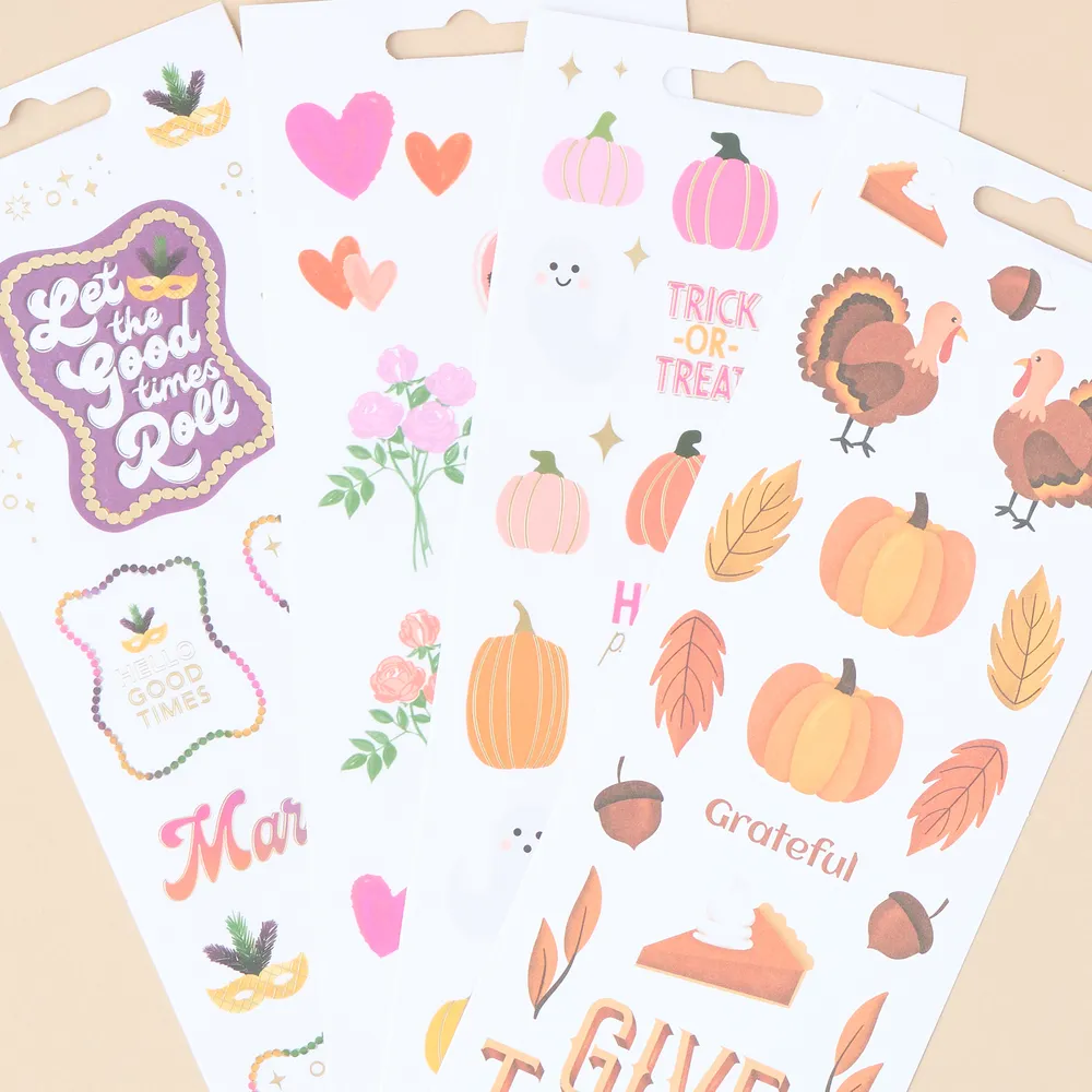 Happy Planner Seasons of Joy stickers saisonniers 8 planches