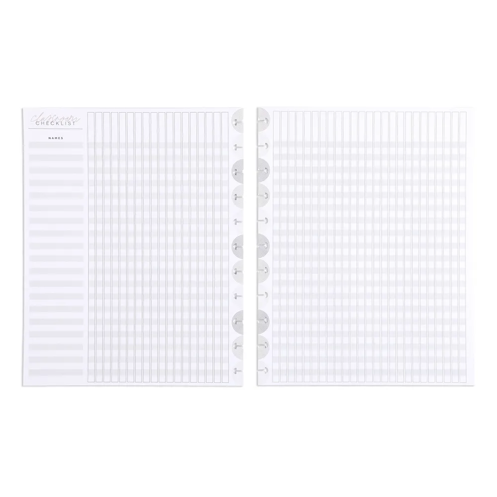 Happy Planner Realign Teacher Checklist recharge papier Big 40 feuilles