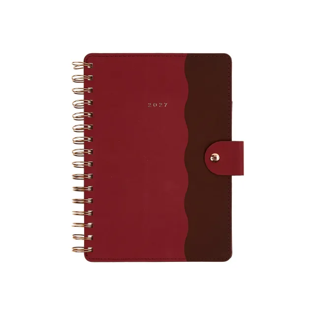 Happy Planner Citrine Burgundy Scallop agenda 2027 A5 pro 12 mois