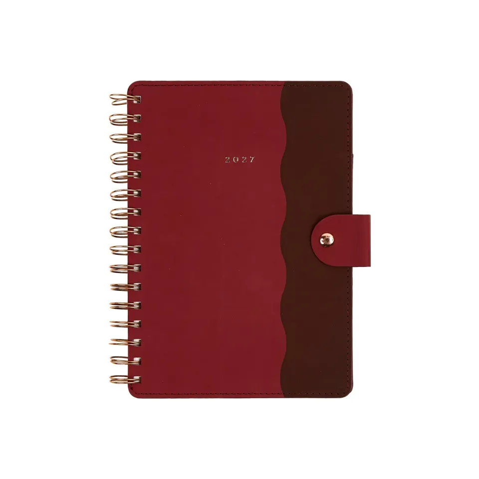 Happy Planner Citrine Burgundy Scallop agenda 2027 A5 pro 12 mois