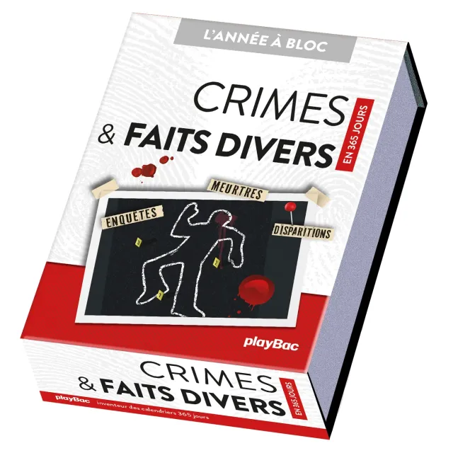 Calendrier Crimes et Faits divers 365 jours année à bloc
