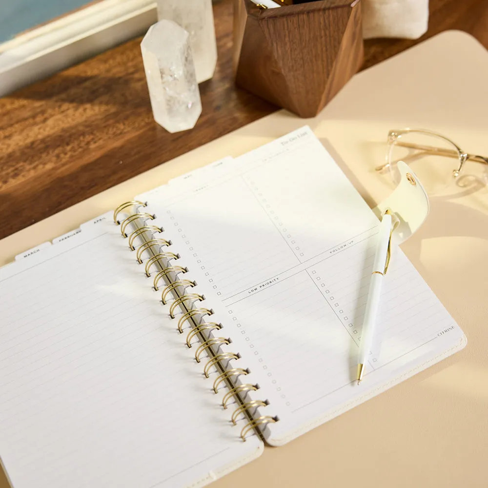 Happy Planner Citrine 2027 agenda spirale A5 ivoire lundi