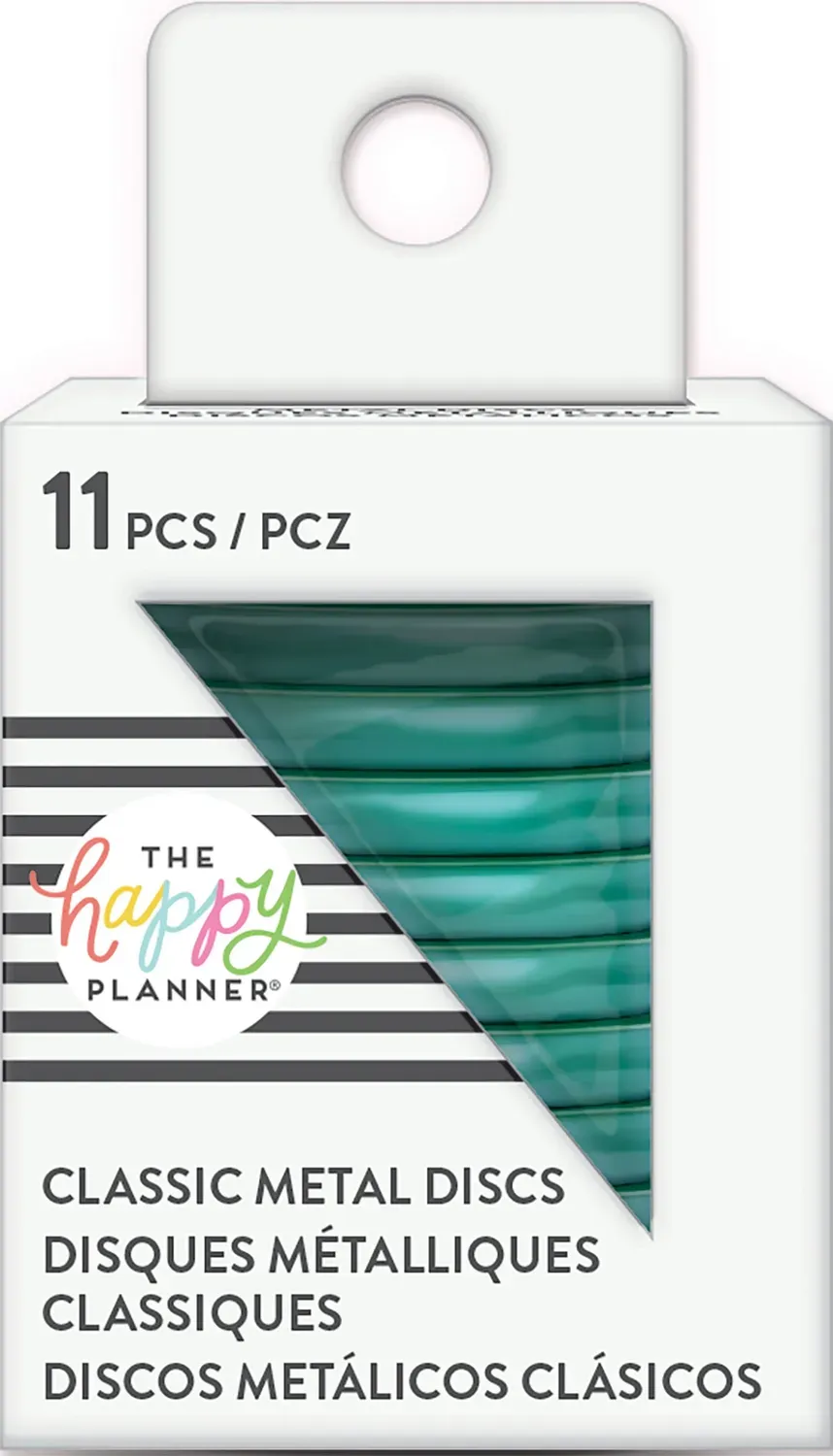 Happy Planner disques métal Medium turquoise 11 anneaux 3,18 cm
