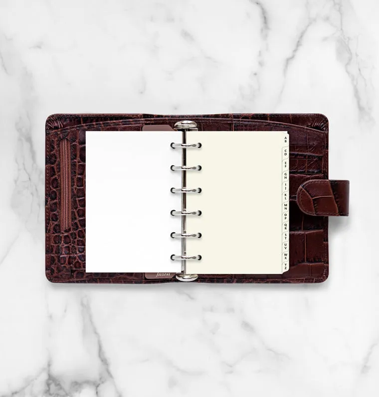 Filofax Pocket intercalaires A-Z crème 2 lettres