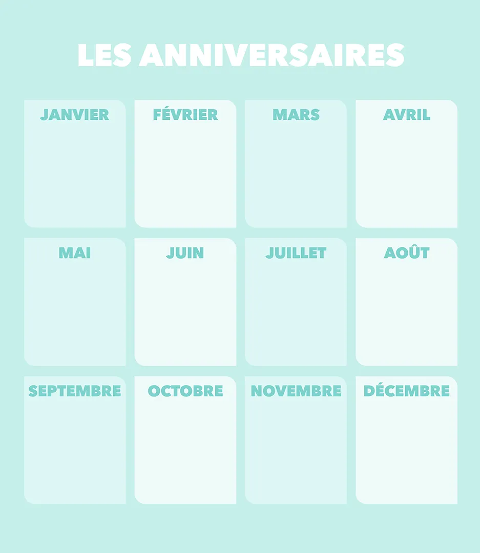 Frigobloc Mensuel 2023 Déco vert calendrier familial aimanté