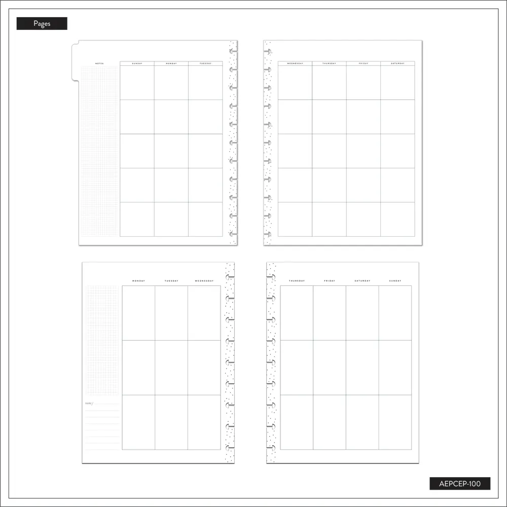 Happy Planner Golden Hour Classic Vertical recharge agenda 6 mois non datée
