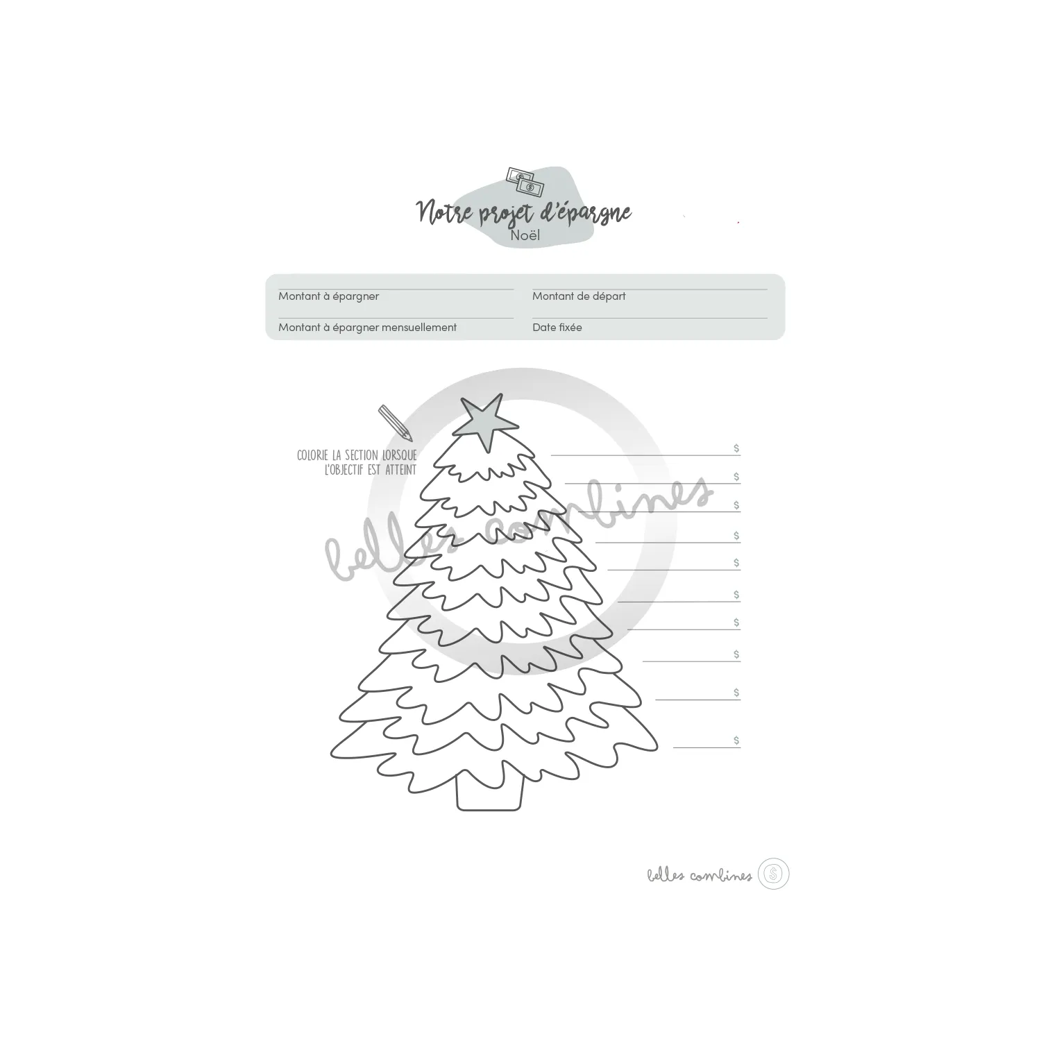 Les Belles Combines Projet d'épargne Noël fiche française