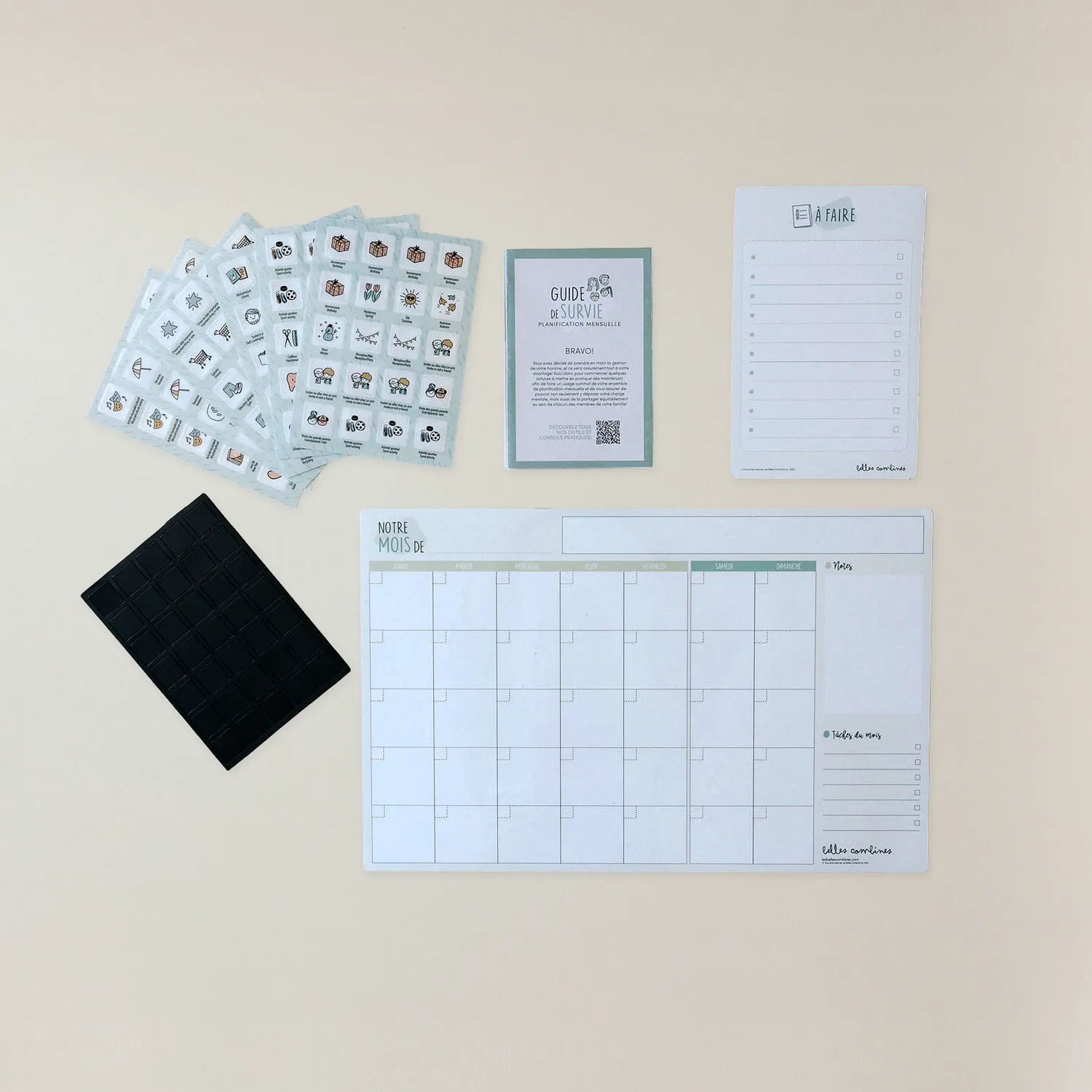 Les Belles Combines coffret planification mensuelle magnétique