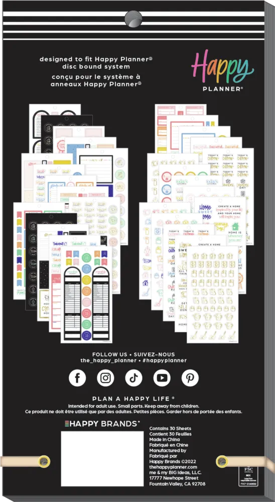 Happy Planner Essential Home stickers Classic 734