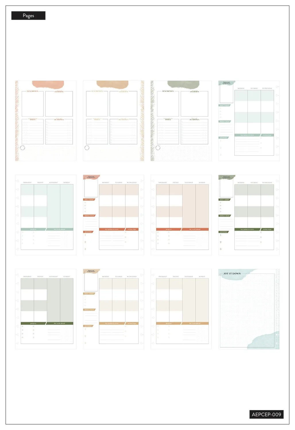 Happy Planner Homeschool recharge Classic école maison