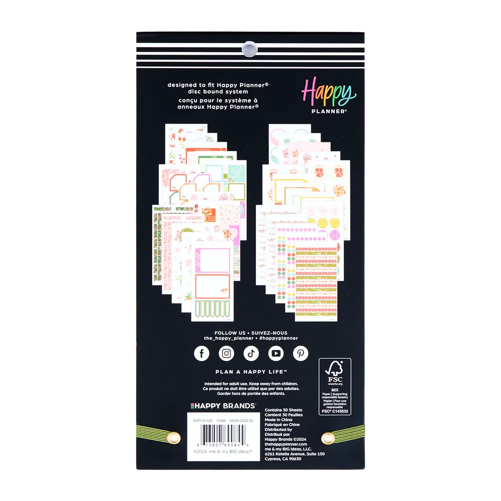 Happy Planner Lush Linens stickers Big 712 pièces 30 feuilles