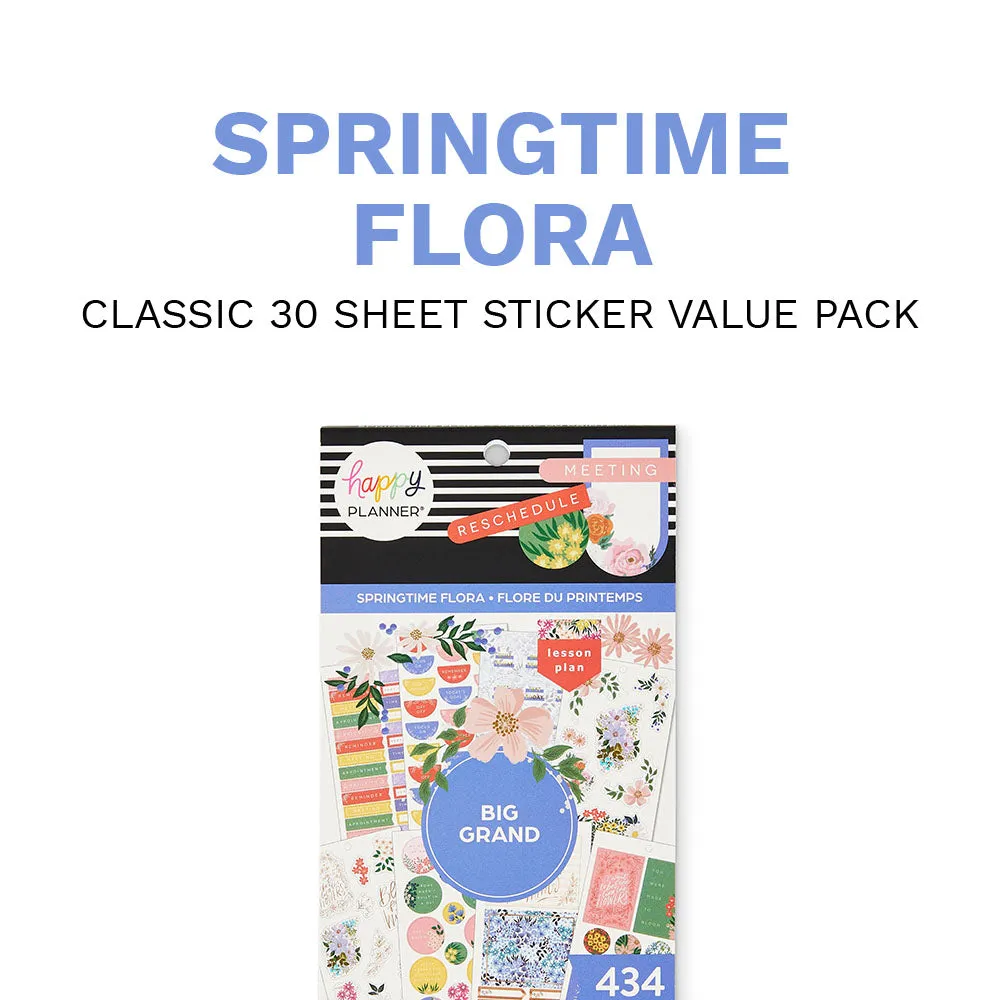 Happy Planner Springtime Flora Big carnet stickers 434 fleurs