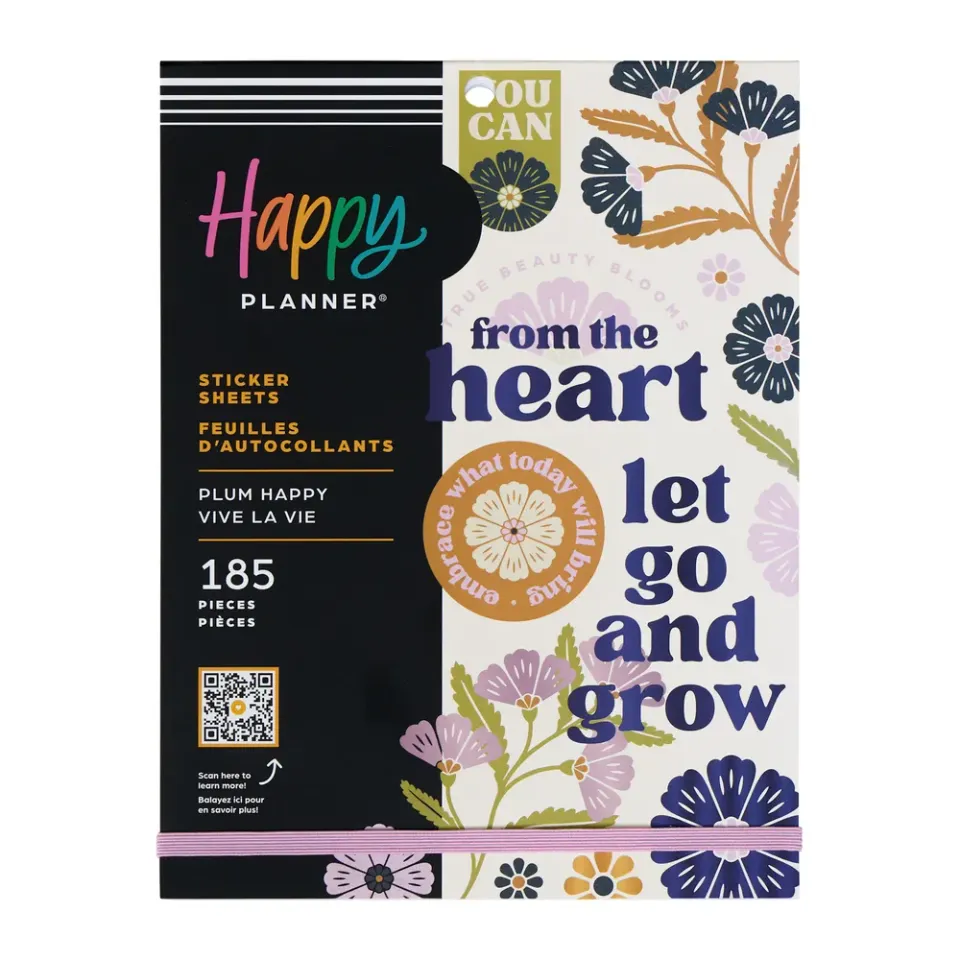 Happy Planner Plum Happy stickers Large 185 pièces floral