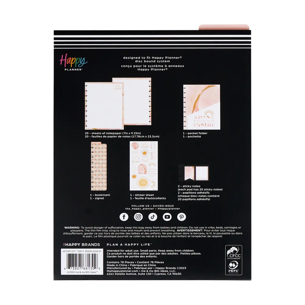 Happy Planner Golden Hour Classic kit accessoires soleil