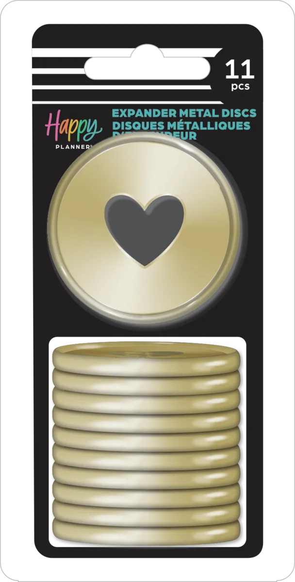 Happy Planner Gold Expander disques métal x11 doré