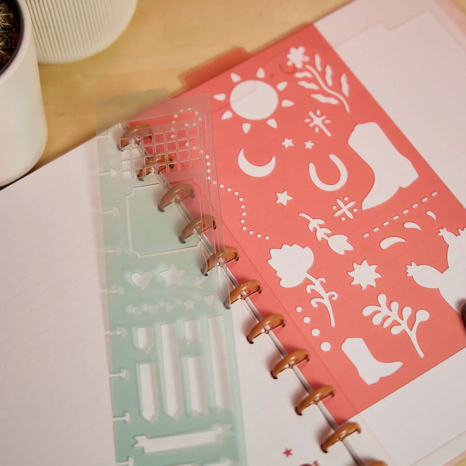 Happy Planner Western Bloom marque-pages pochoirs x3 floral
