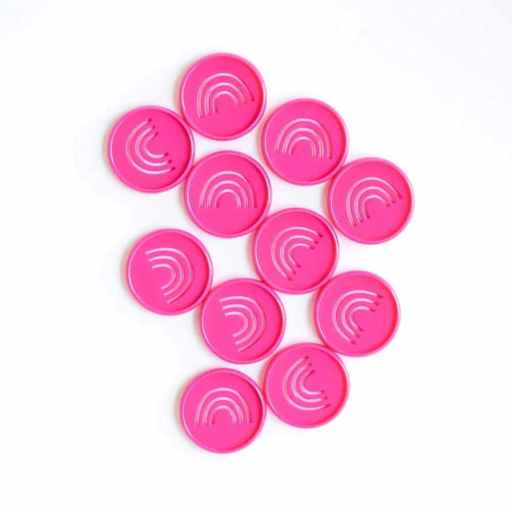 Happy Planner Rainbow disques Medium rose 11 pièces plastique