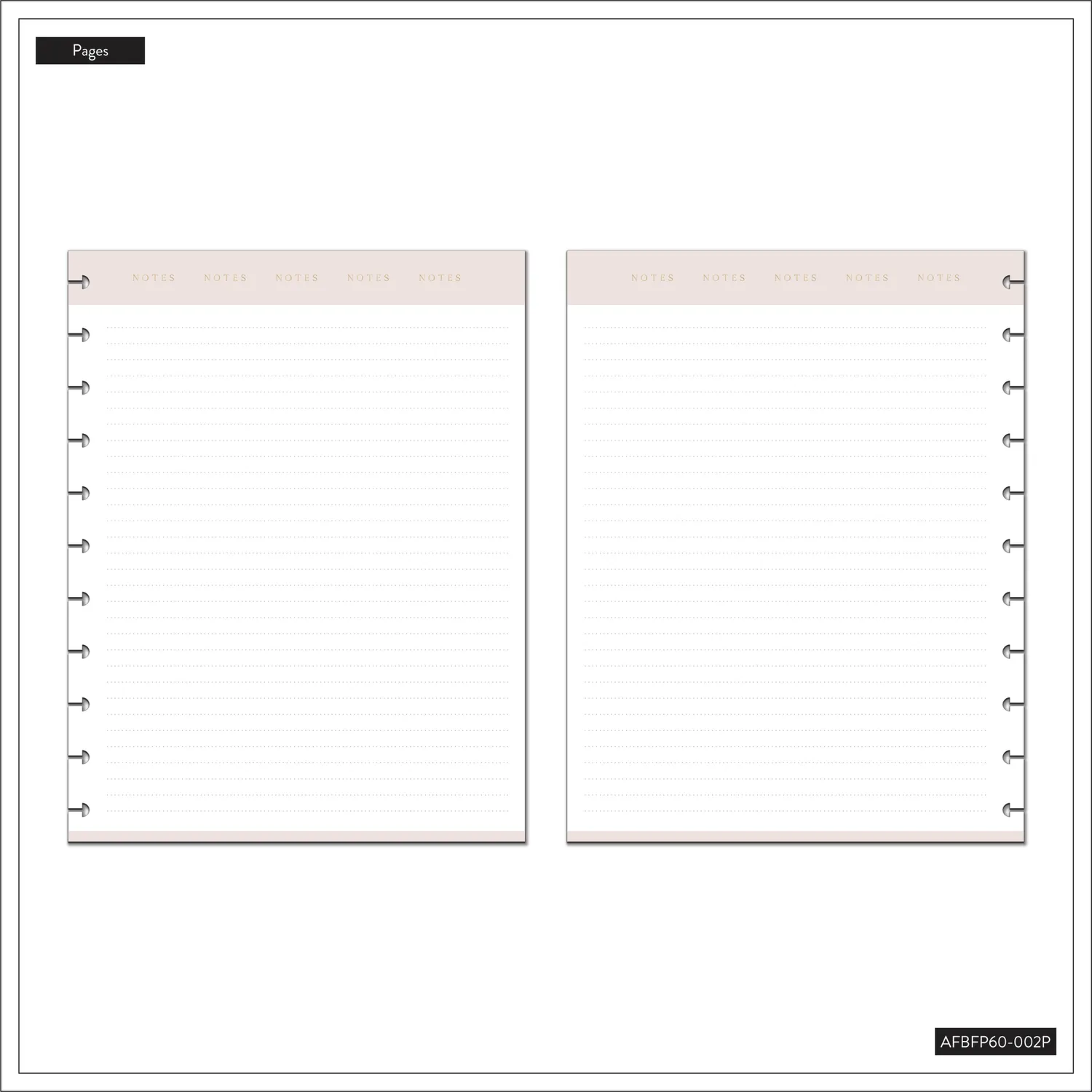 Happy Planner Work + Life Big recharge papier pointillé 60 feuilles