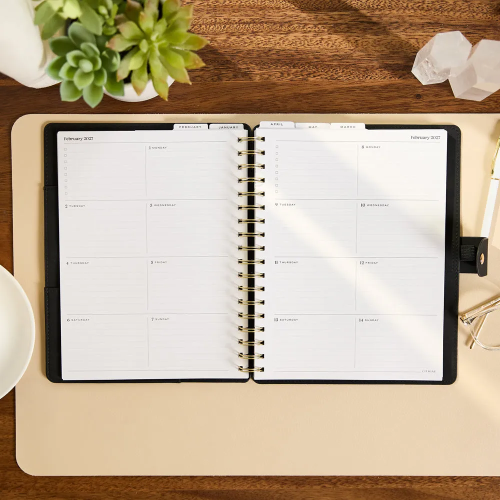 Happy Planner Citrine Midnight 2027 agenda spiralé Classic