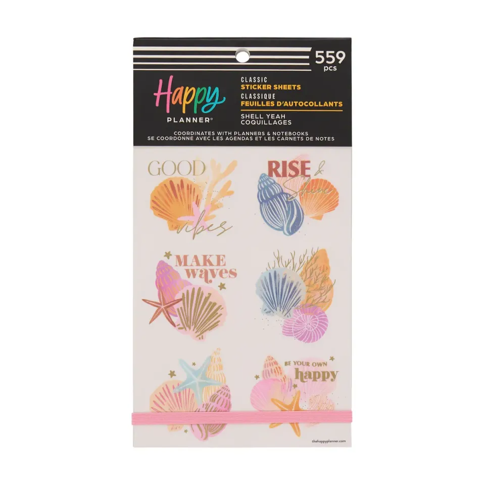 Happy Planner Shell Yeah! stickers 559 pcs bord de mer