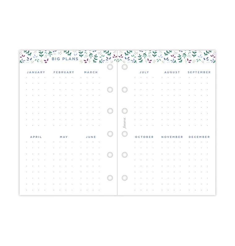 Filofax Garden recharge hebdo Pocket 2027 florale