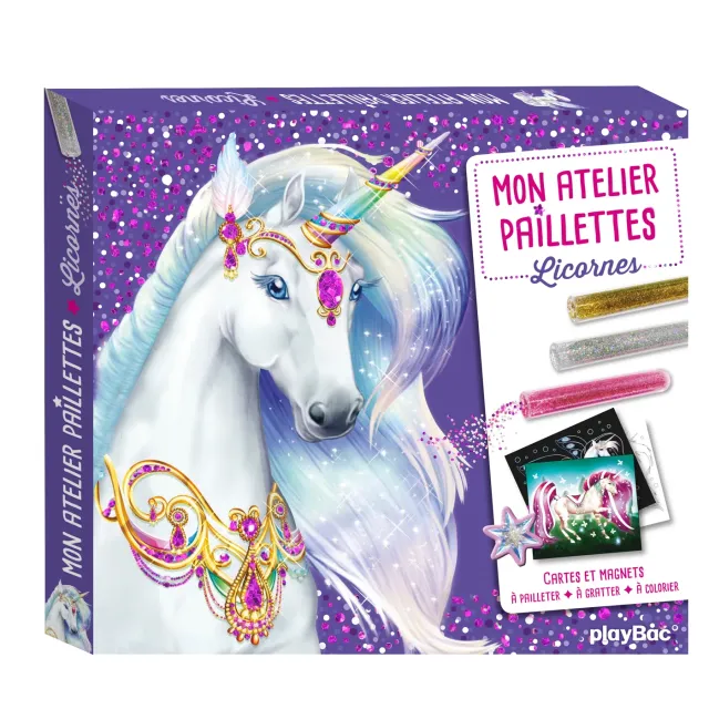 Mon Atelier Paillettes Licornes coffret créatif dès 5 ans