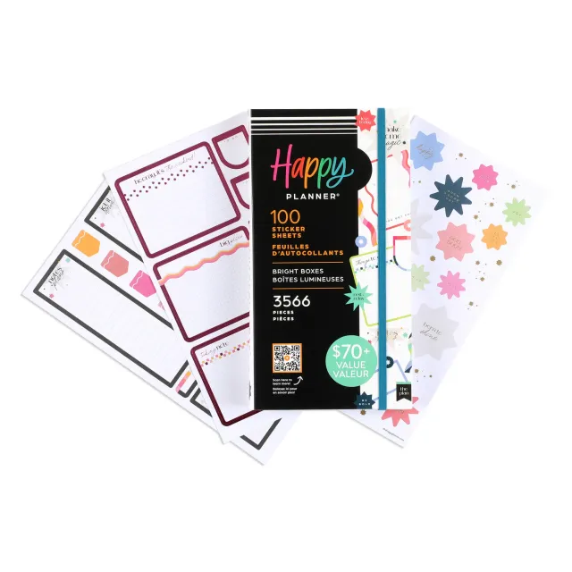 Happy Planner Colorful Boxes méga stickers 3566 stickers