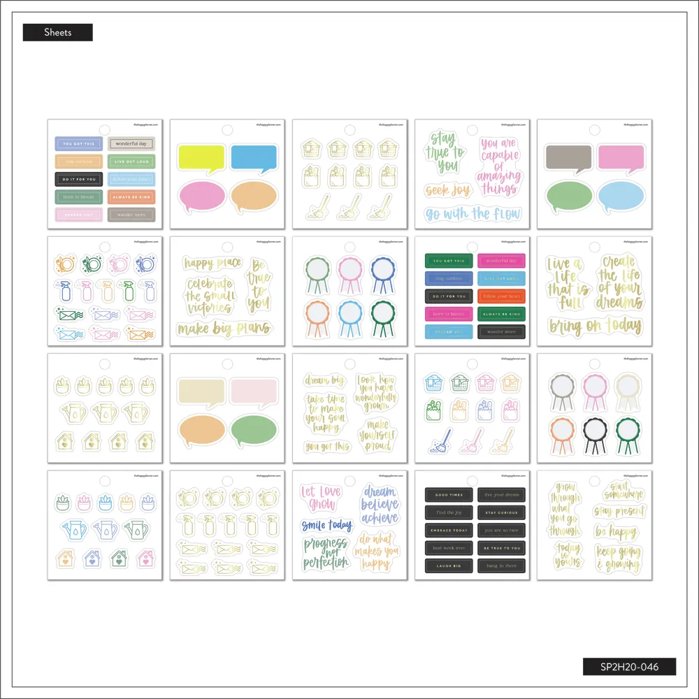 Happy Planner Journaling Icons Quotes mini stickers 157 citations