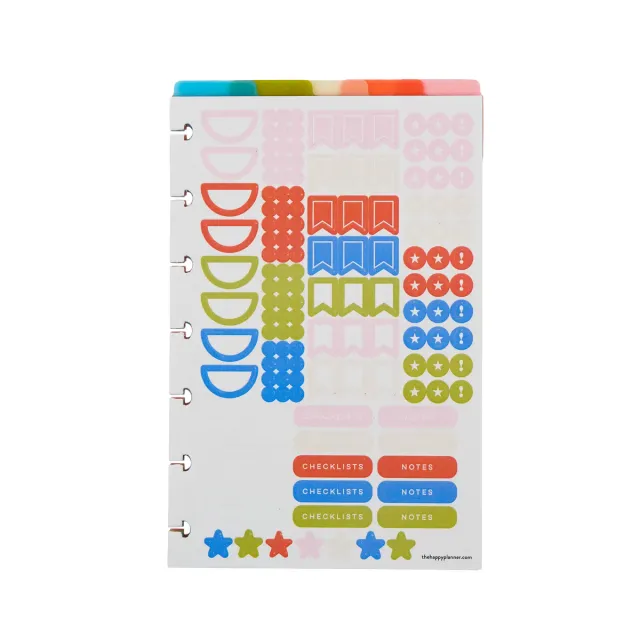 Happy Planner Bright Day Mini intercalaires plastique x5 multicolore