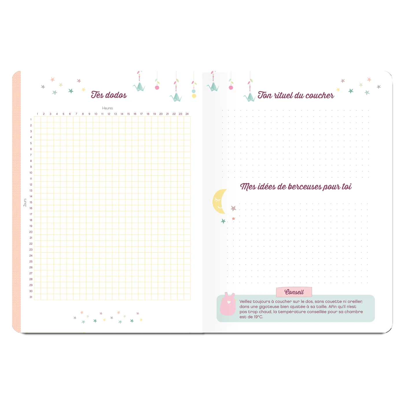 Corolle Journal jeune maman carnet bébé 160 pages élastique