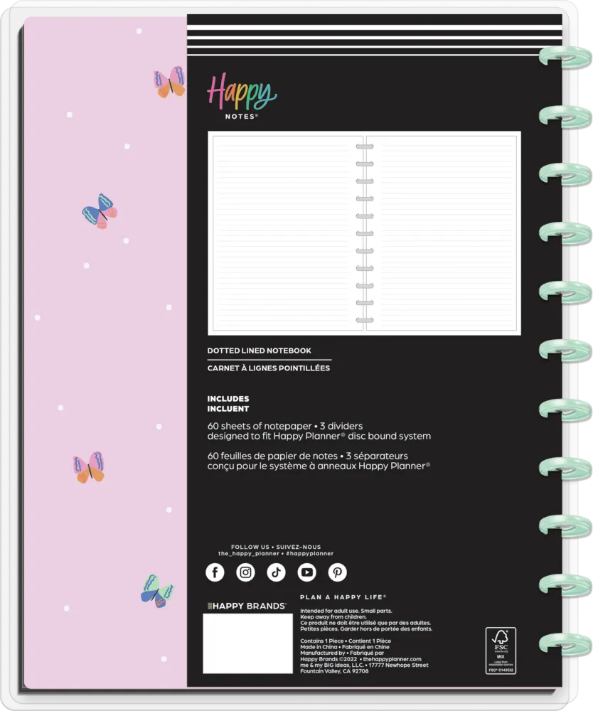 Happy Planner Squad Goals grand carnet disques Big 60 pointillé