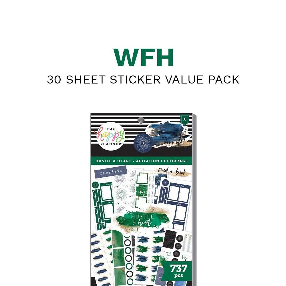 Happy Planner Hustle and Heart Value Pack stickers 737 télétravail