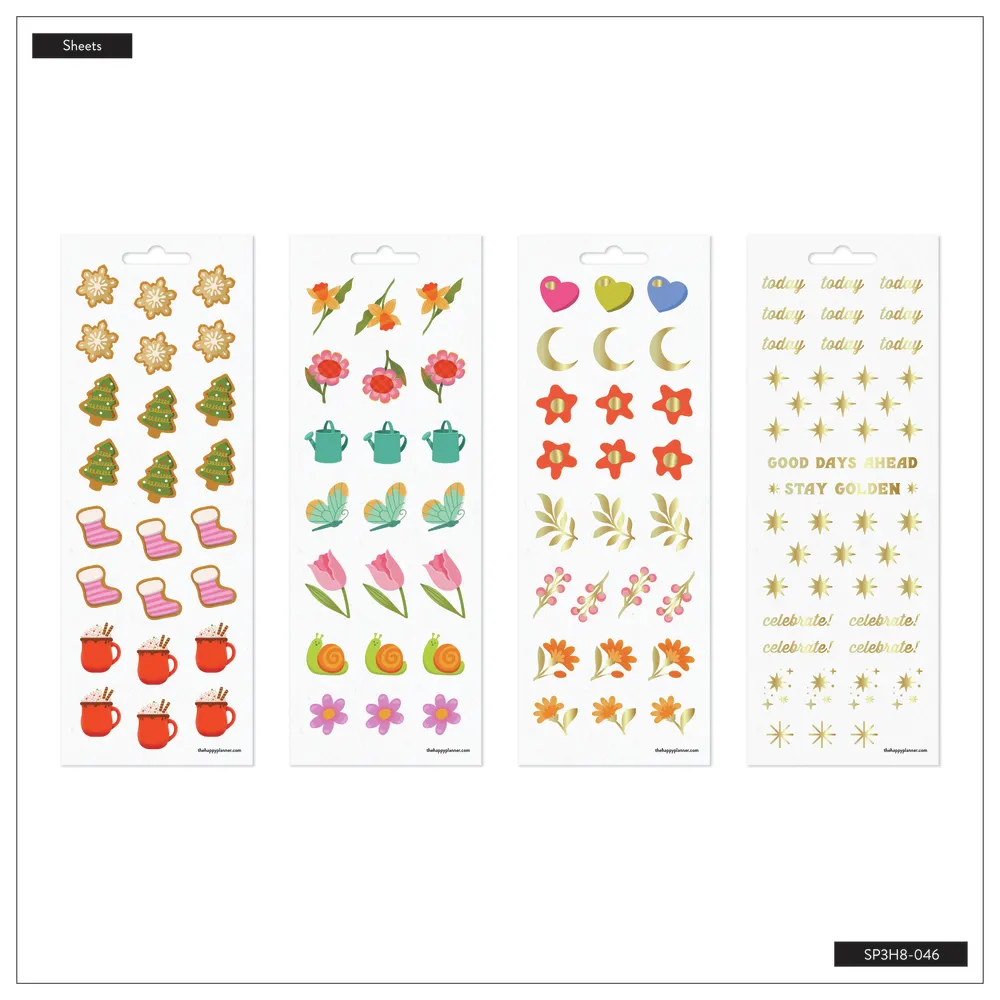 Happy Planner Jess Miller Draws stickers saisons 8 planches