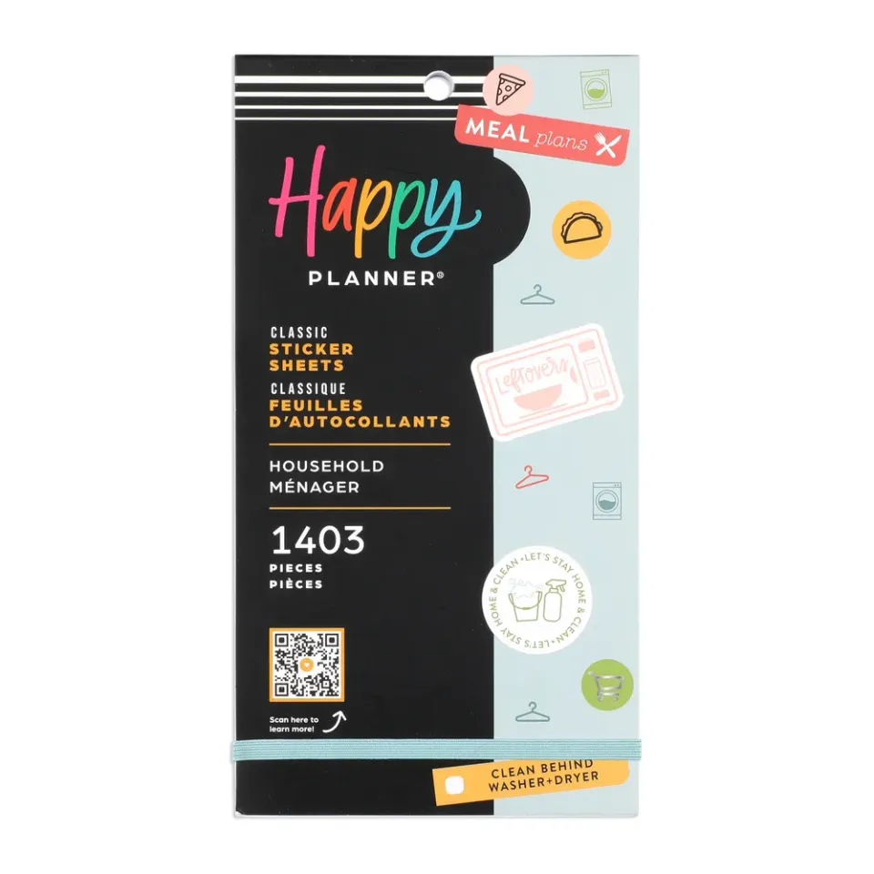Happy Planner Daily Chores carnet stickers ménage 30 planches