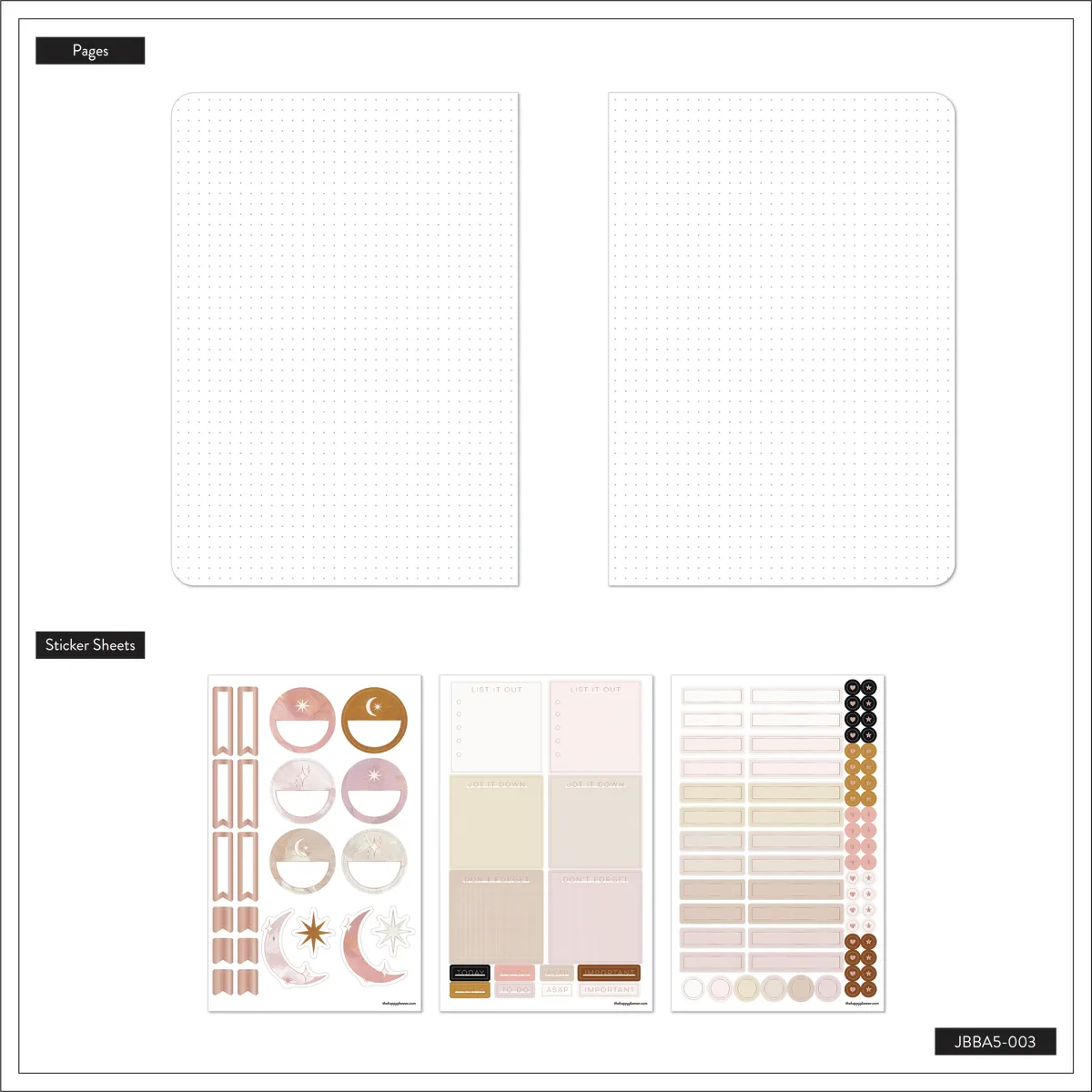 Happy Planner Everyday Magic carnet pointillé 80 feuilles 160g