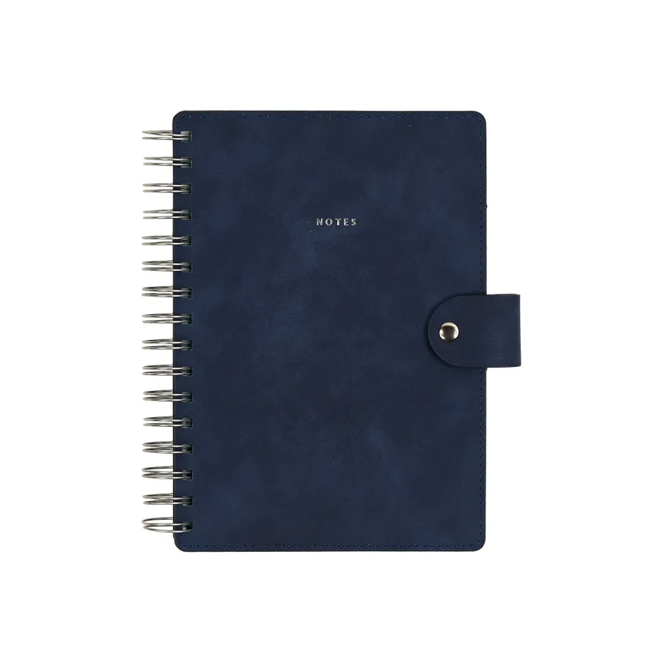 Citrine Navy carnet spirale A5 pointillé ligné rechargeable